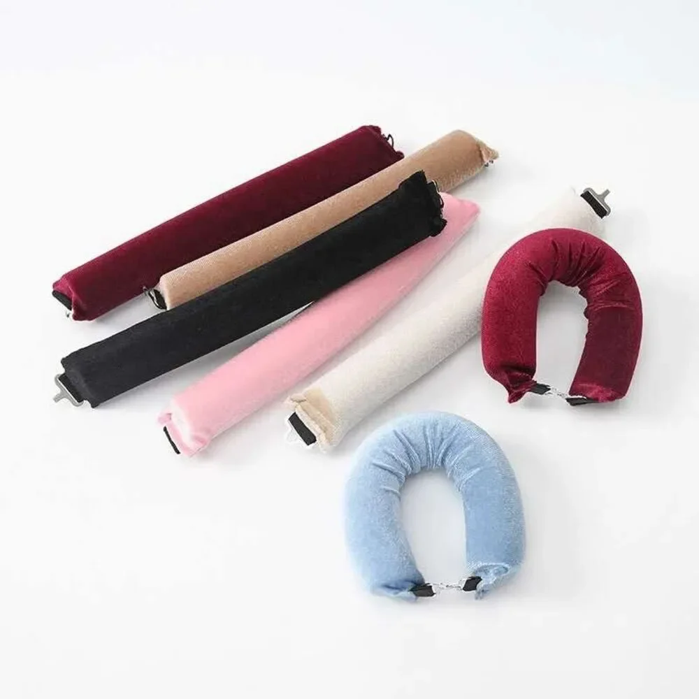 Heatless Hair Curler Rods Set 4 Velvet Foam Hair Rollers + 1 Satin Hair Scarf